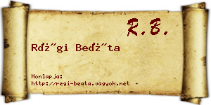 Régi Beáta névjegykártya